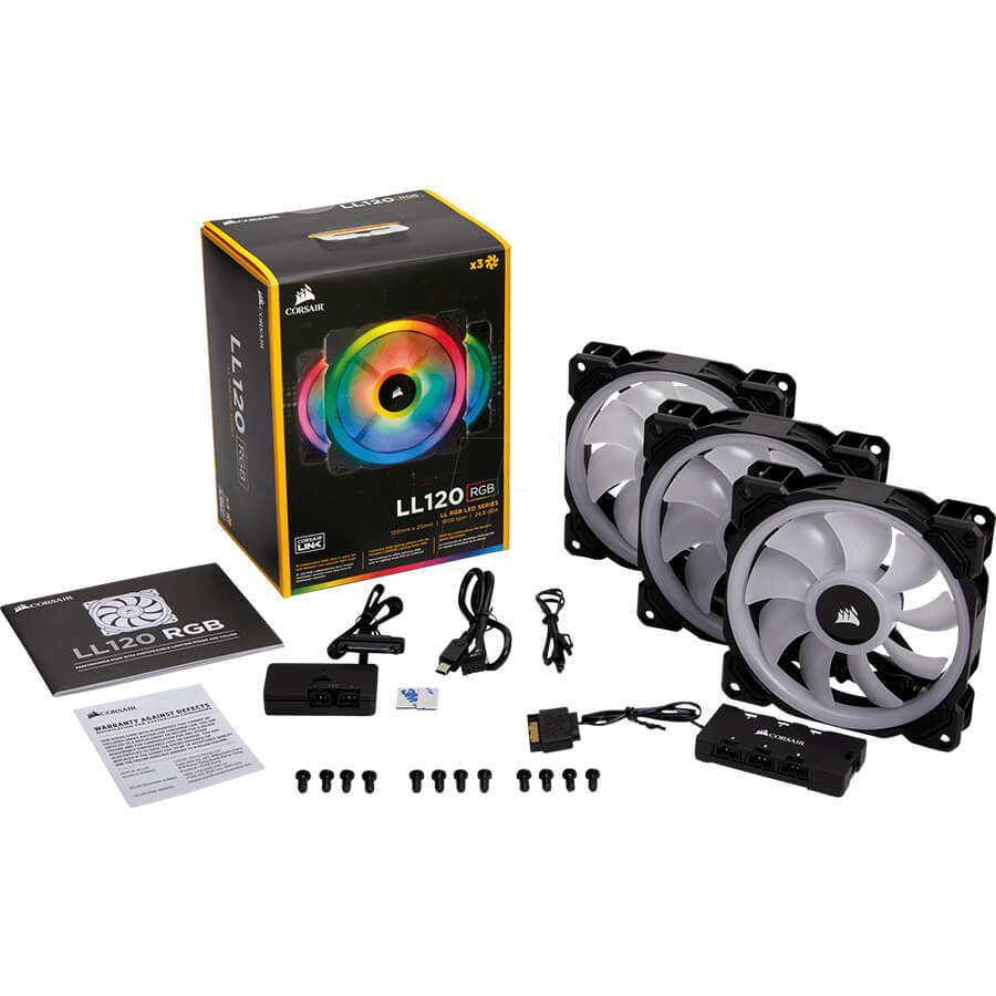فن کیس کورسیر LL120 RGB 120mm بسته 3 عددی